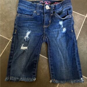 The Children's Place Dark Blue Distressed Jean capris.